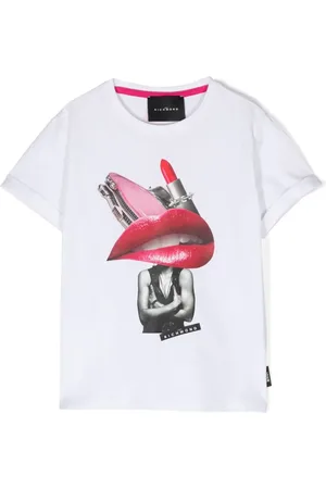 John Richmond Playera con cuello redondo y estampado gráfico