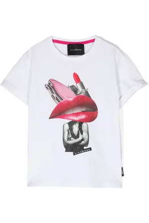 John Richmond Playera con cuello redondo y estampado gráfico