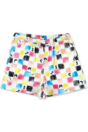 Msgm Shorts deportivos con cuadros estampados