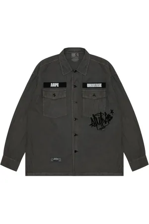 A Bathing Ape Camisa con franja del logo