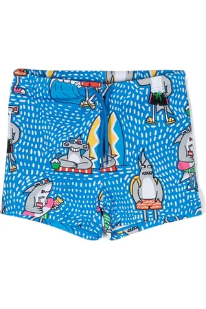 Stella McCartney Shorts de playa con motivo Shark Friends