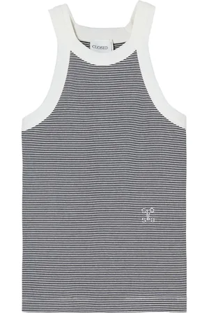 Closed Top a rayas con cuello redondo