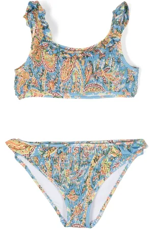 Etro Bikini fruncido con estampado floral