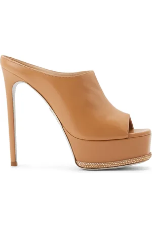RENE CAOVILLA Mules con detalles de cristal y plataforma
