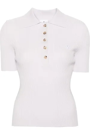 Courrèges Playera tipo polo tejida de canalé Iconic