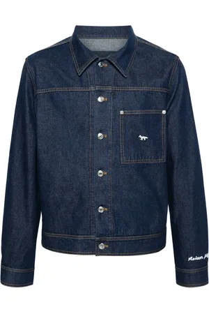 Maison Kitsuné Chamarra de mezclilla con logo bordado