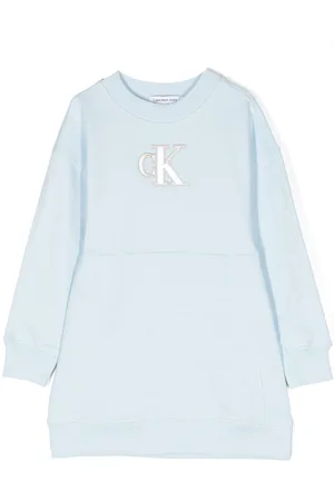 Calvin Klein Vestido estilo suéter con aplique del logo