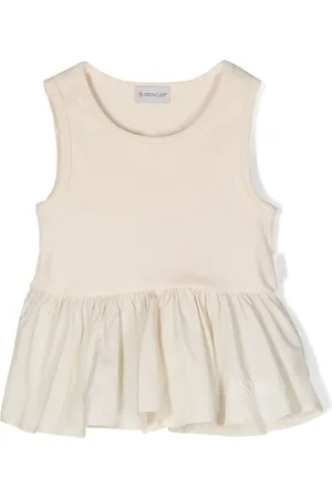 Moncler Top con peplum y logo bordado