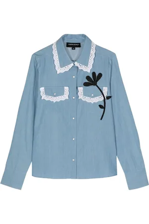 Cynthia Rowley Camisa con aplique floral
