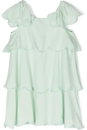 Stella McCartney Vestido acampanado con ribete estilo picot