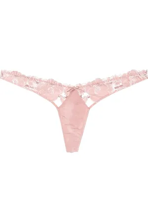 FLEUR DU MAL Tanga con rosa bordada