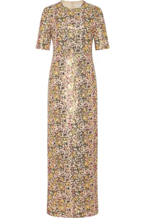 ROSETTA GETTY Vestido midi estilo playera con detalle de lentejuelas