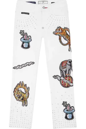 Philipp Plein Jeans con aplique de circo
