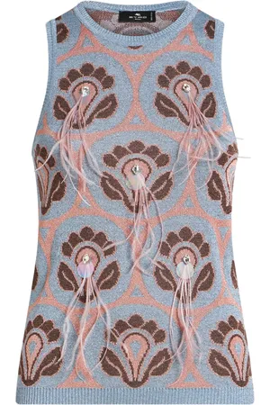 Etro Top con detalles de plumas