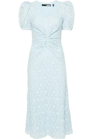 ROTATE Vestido midi con encaje floral