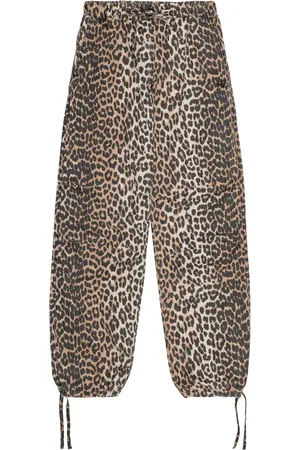 Ganni Pantalones con estampado de leopardo