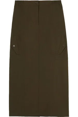 B+AB Falda midi tipo cargo con tiro alto