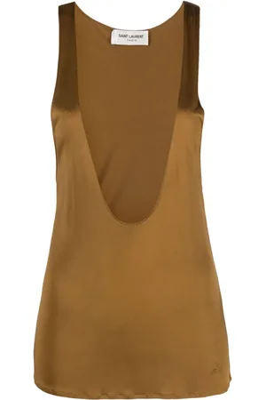 Saint Laurent Camiseta con escote en V pronunciado