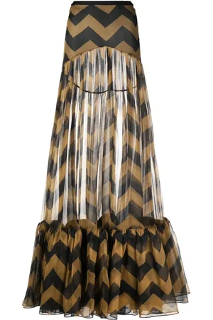 Saint Laurent Falda semitransparente con estampado chevron