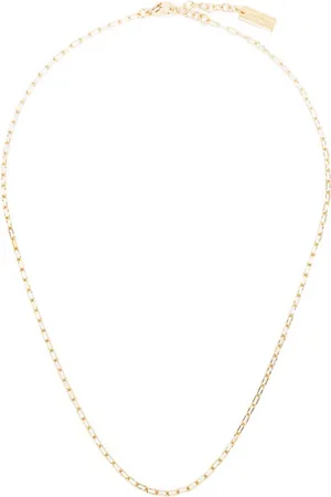 Saint Laurent Collar con cadena de cuerda dorada