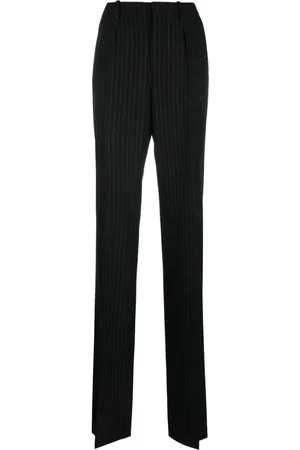 Saint Laurent Pantalones rectos con rayas diplomáticas estampadas