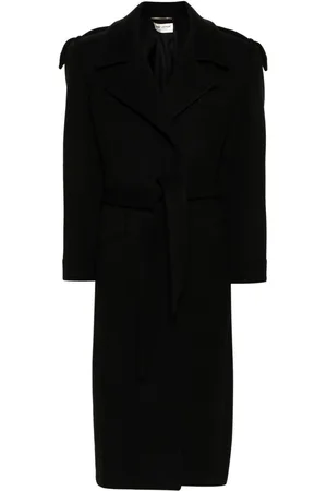Saint Laurent Vestido midi con moño en la cintura