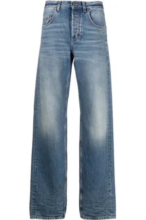 Saint Laurent Jeans anchos con tiro alto