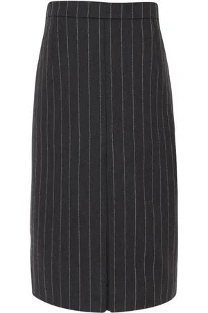 Saint Laurent Falda lápiz con rayas diplomáticas estampadas