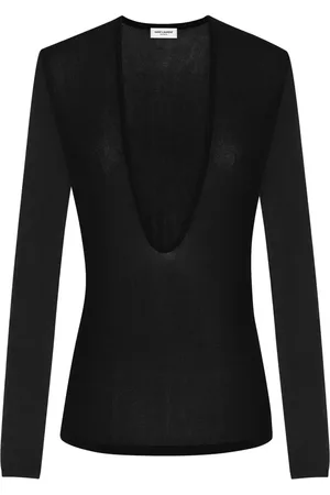 Saint Laurent Suéter tejido con cuello redondo