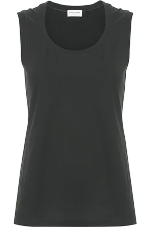 Saint Laurent Top con cuello en U