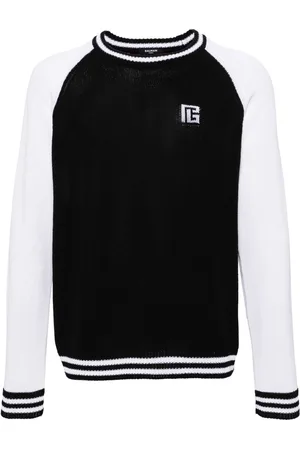 Balmain Suéter tejido de canalé con diseño color block