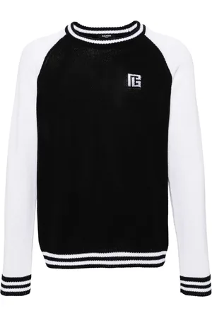 Balmain Suéter tejido de canalé con diseño color block