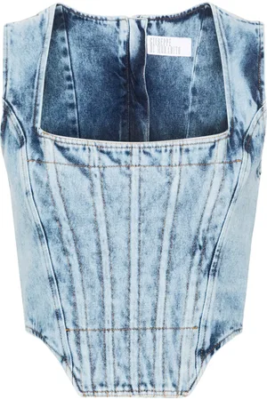 GIUSEPPE DI MORABITO Top de mezclilla estilo corset