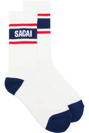 SACAI Calcetines con logo en intarsia y detalle de rayas