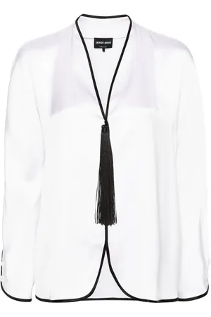 Giorgio Armani Blusa con detalle de borlas