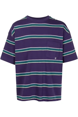 PIET Patchwork-detailing striped T-shirt