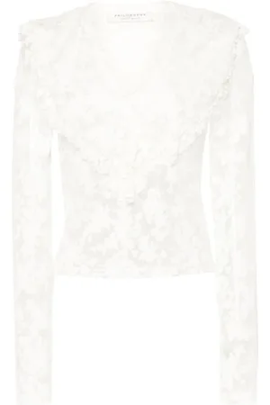 Serafini Blusa semitraslúcida con estampado floral