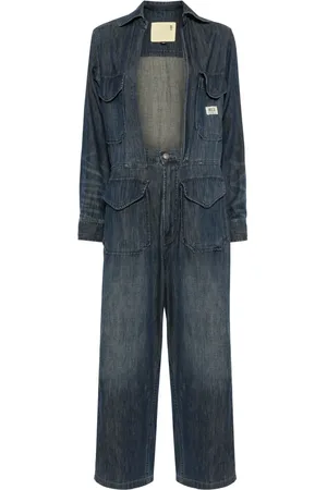 R13 Jumpsuit de mezclilla con diseño abierto