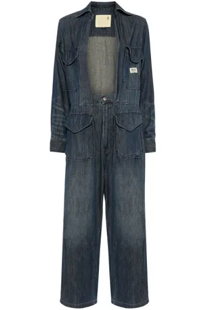 R13 Jumpsuit de mezclilla con diseño abierto