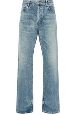 Saint Laurent Jeans rectos con efecto lavado