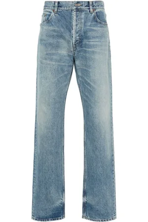 Saint Laurent Jeans rectos con efecto lavado