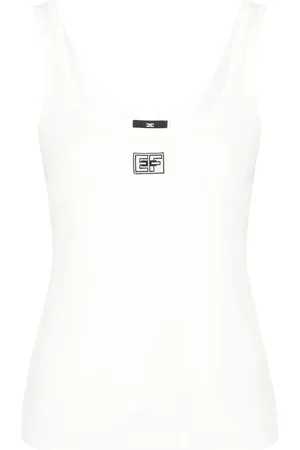 Elisabetta Franchi Camiseta con logo en jacquard