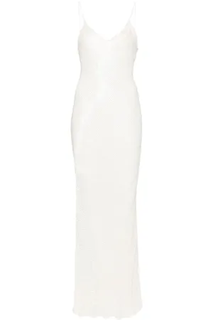 Elisabetta Franchi Vestido largo con detalle de mostacillas
