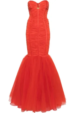 Elisabetta Franchi Vestido largo con diseño fruncido