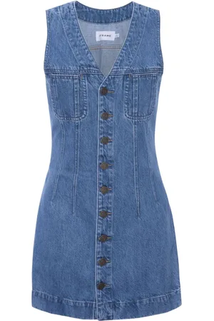 Frame Vestido corto de mezclilla Sleeveless Trucker