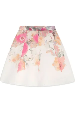 Marchesa Notte Falda acampanada con estampado floral