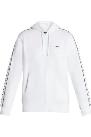 Lacoste Hoodie con franjas laterales y cierre