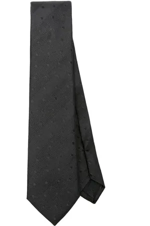 Saint Laurent Corbata de seda con estampado de lunares
