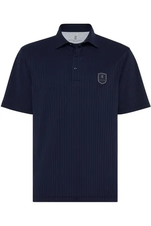 Brunello Cucinelli Playera tipo polo con aplique del logo