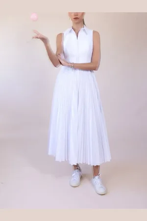BRANDON MAXWELL Vestido camisero con pliegue